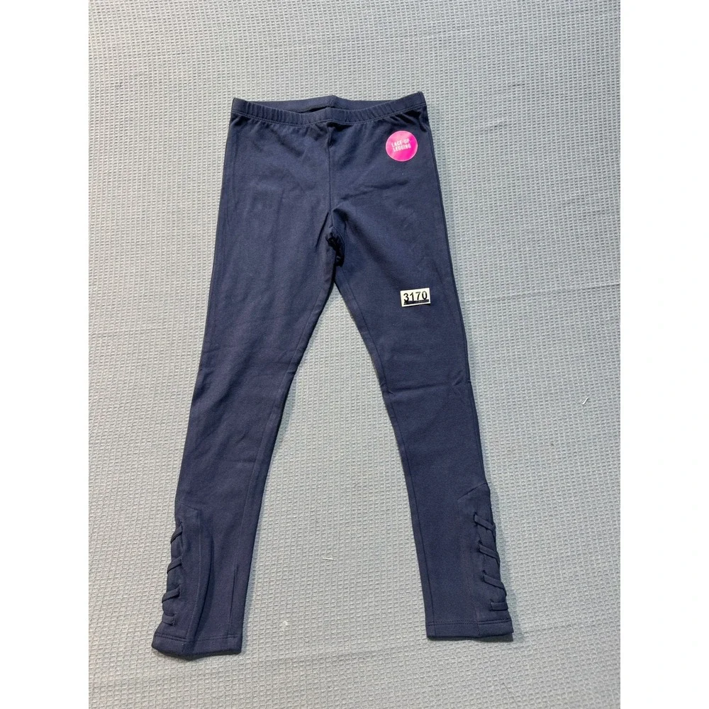 The Children's Place Lace-Up Legging Girls L 10/12 Tidal Navy Blue